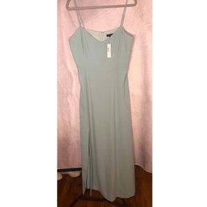 New soft blue/green, column dress